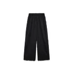 The Frankie Shop Baxter Fringed Track Pants - Black - Oversized Minimalist Pants in Black - Shop at Luxury Shoes 