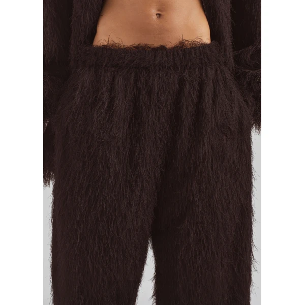 The Frankie Shop Baxter Fringed Track Pants – Dark Brown, view 4