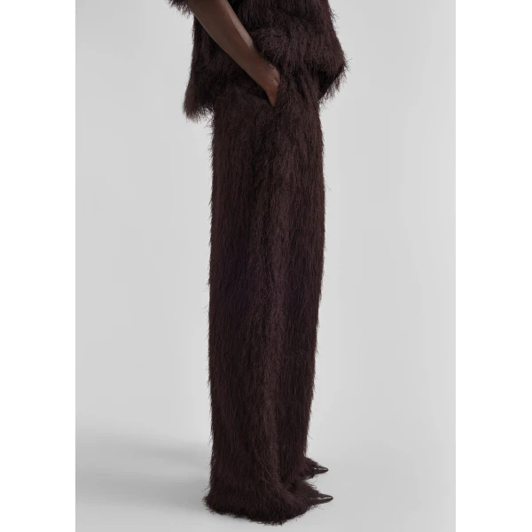 The Frankie Shop Baxter Fringed Track Pants – Dark Brown, view 5