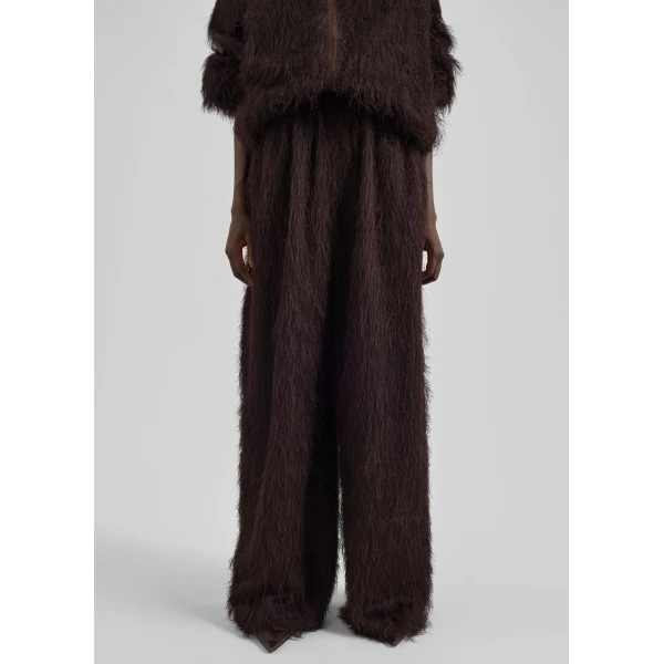 The Frankie Shop Baxter Fringed Track Pants – Dark Brown, view 6