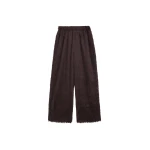 The Frankie Shop Baxter Fringed Track Pants - Dark Brown - Oversized Minimalist Pants in Beige - Shop at Luxury Shoes 