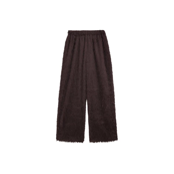 The Frankie Shop Baxter Fringed Track Pants - Dark Brown - Oversized Minimalist Pants in Beige - Shop at Luxury Shoes 