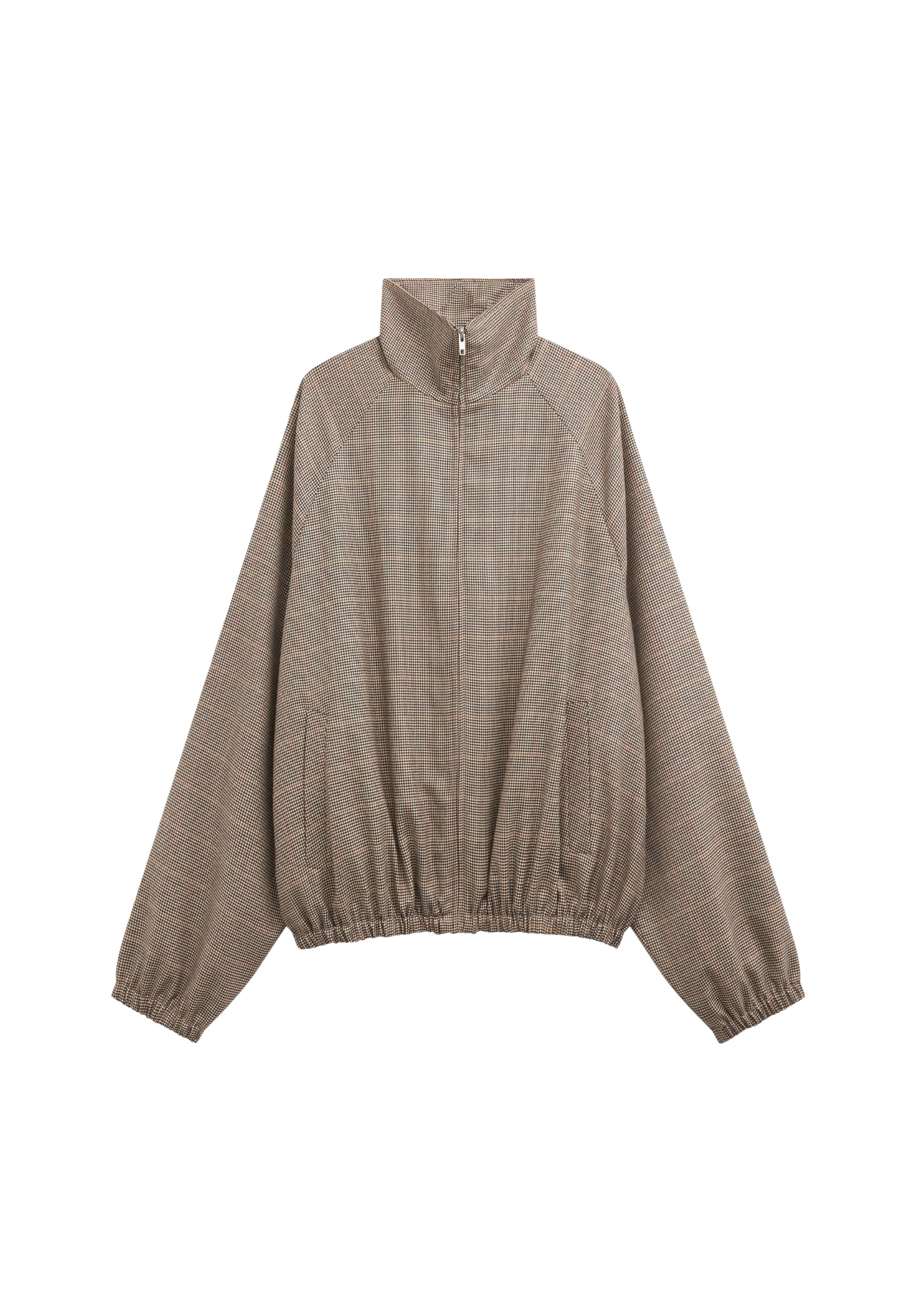 The Frankie Shop Baxter Houndstooth Track Jacket – Beige