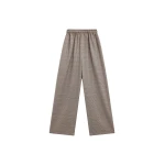 The Frankie Shop Baxter Houndstooth Track Pants - Beige - Oversized Minimalist Pants in Beige - Shop at Luxury Shoes 
