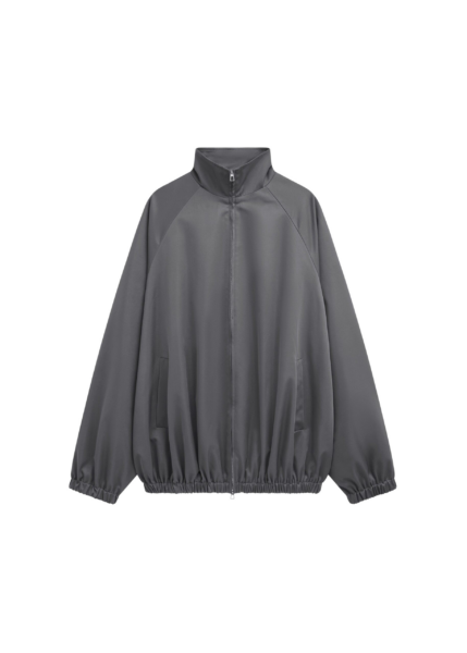 The Frankie Shop Baxter Lustrous Track Jacket - Grey - Oversized Minimalist Jackets in Grey - Shop at Luxury Shoes 