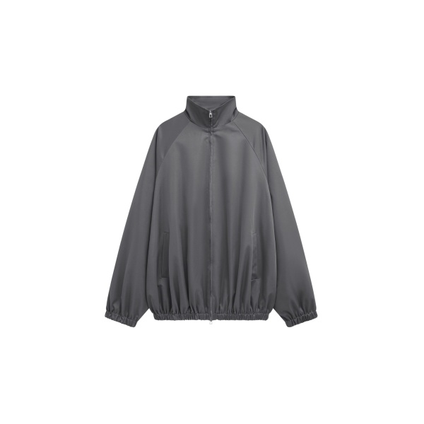 The Frankie Shop Baxter Lustrous Track Jacket - Grey - Oversized Minimalist Jackets in Grey - Shop at Luxury Shoes 