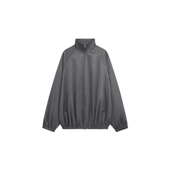 The Frankie Shop Baxter Lustrous Track Jacket - Grey - Oversized Minimalist Jackets in Grey - Shop at Luxury Shoes 