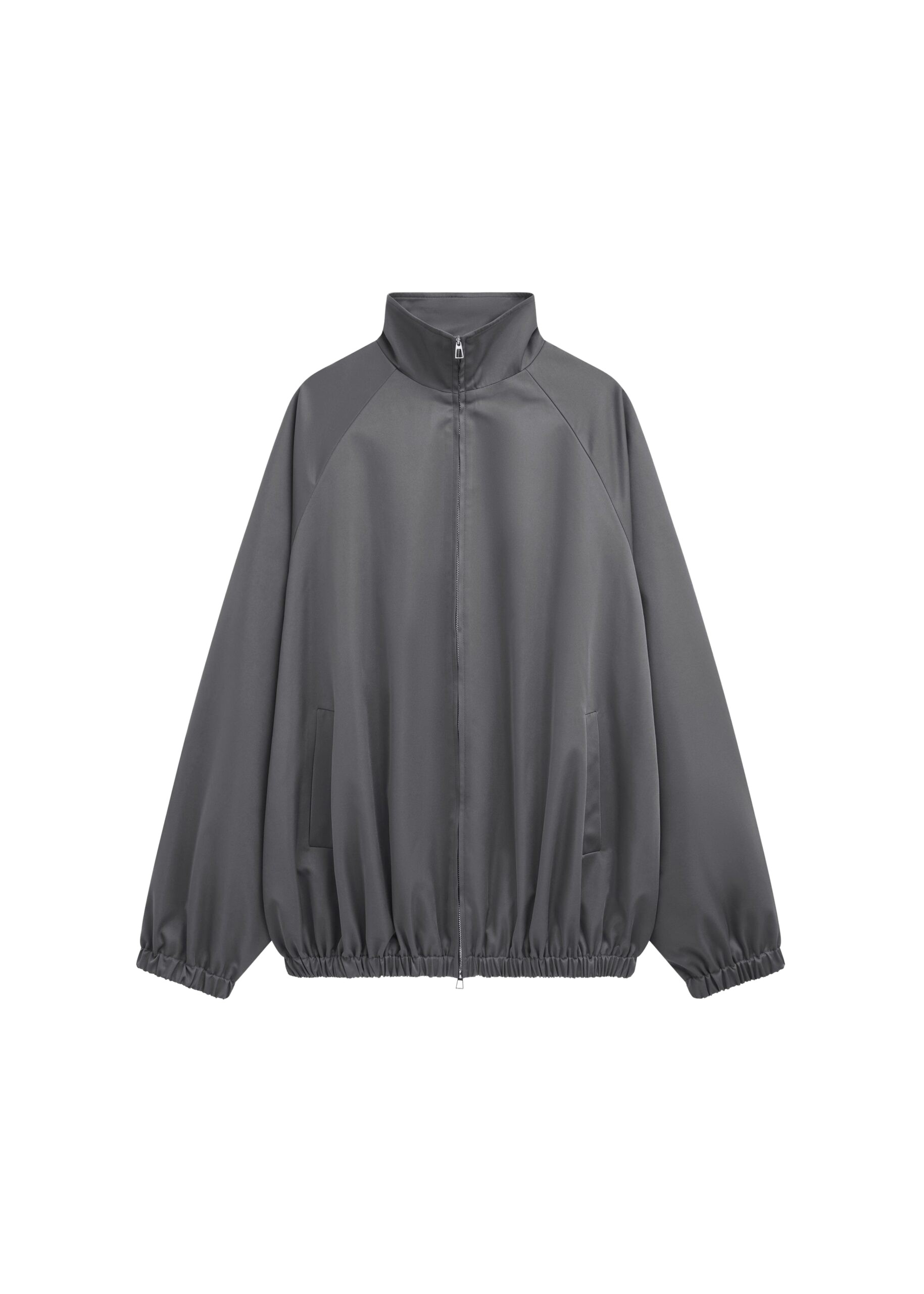 The Frankie Shop Baxter Lustrous Track Jacket – Grey
