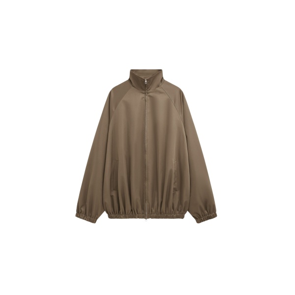 The Frankie Shop Baxter Lustrous Track Jacket - Moss Green - Oversized Minimalist Jackets in Green - Shop at Luxury Shoes 