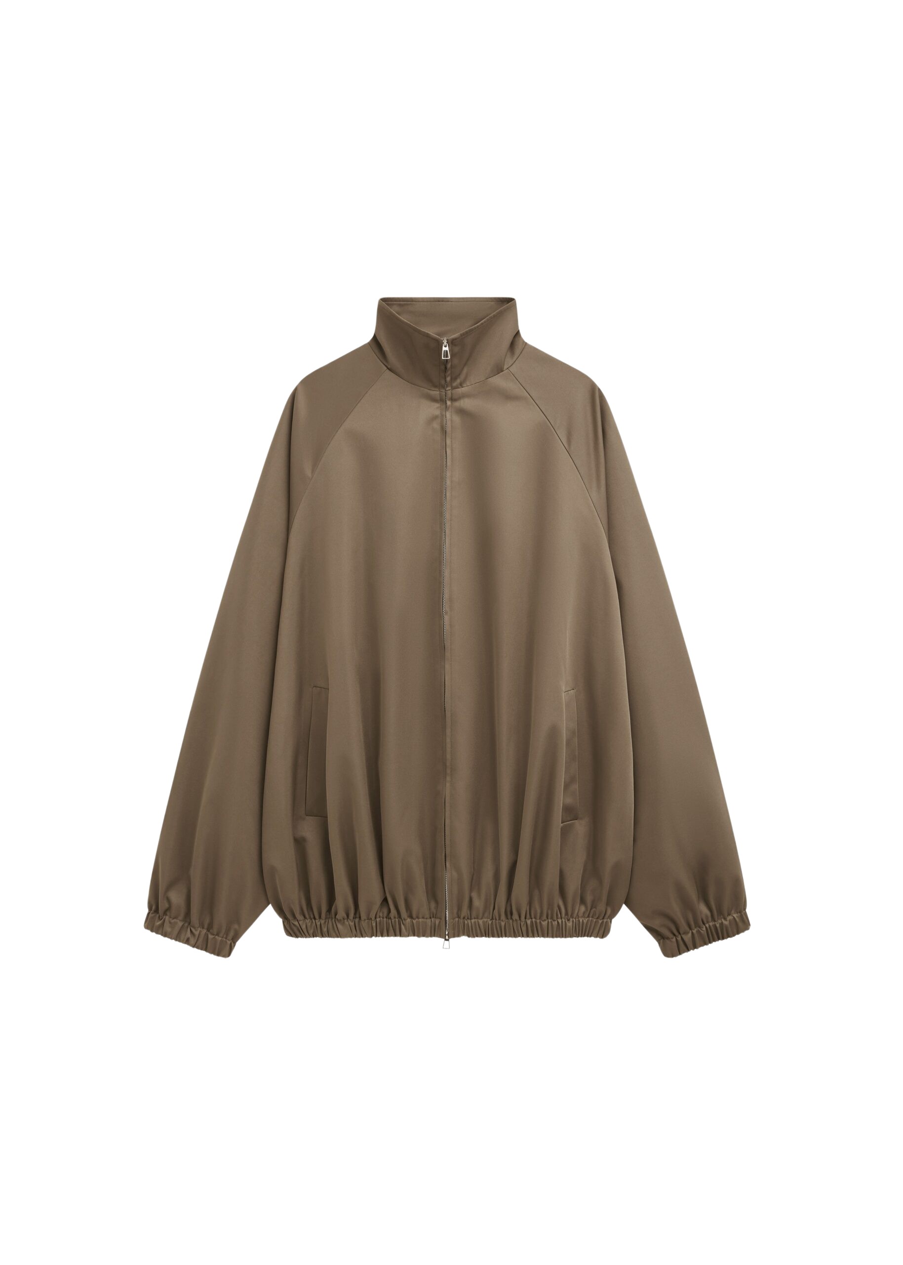 The Frankie Shop Baxter Lustrous Track Jacket – Moss Green