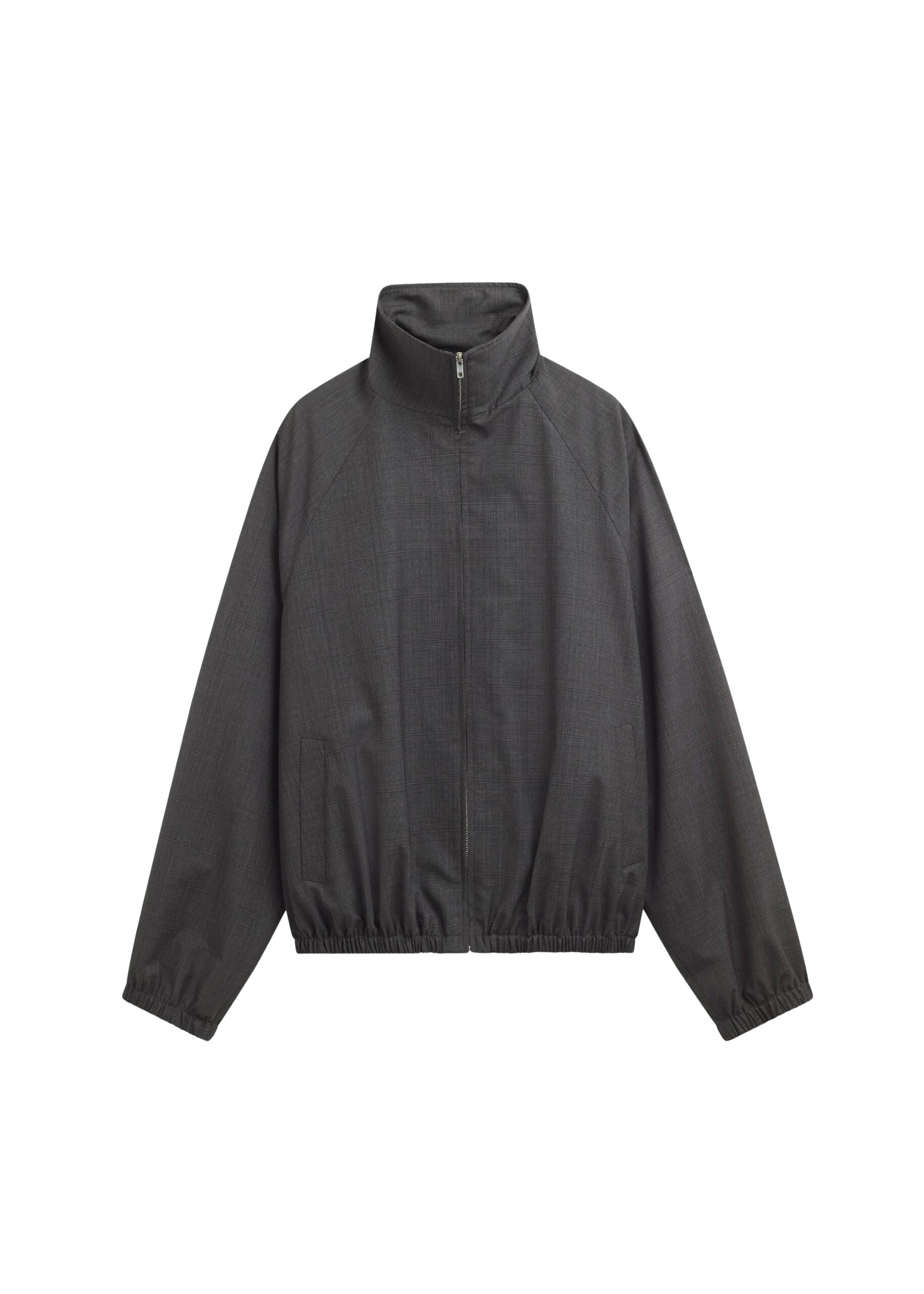 The Frankie Shop Baxter Plaid Track Jacket – Dark Grey
