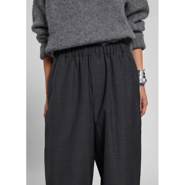 The Frankie Shop Baxter Plaid Track Pants - Dark Grey - Oversized Minimalist Pants in Grey - Shop at Luxury Shoes 