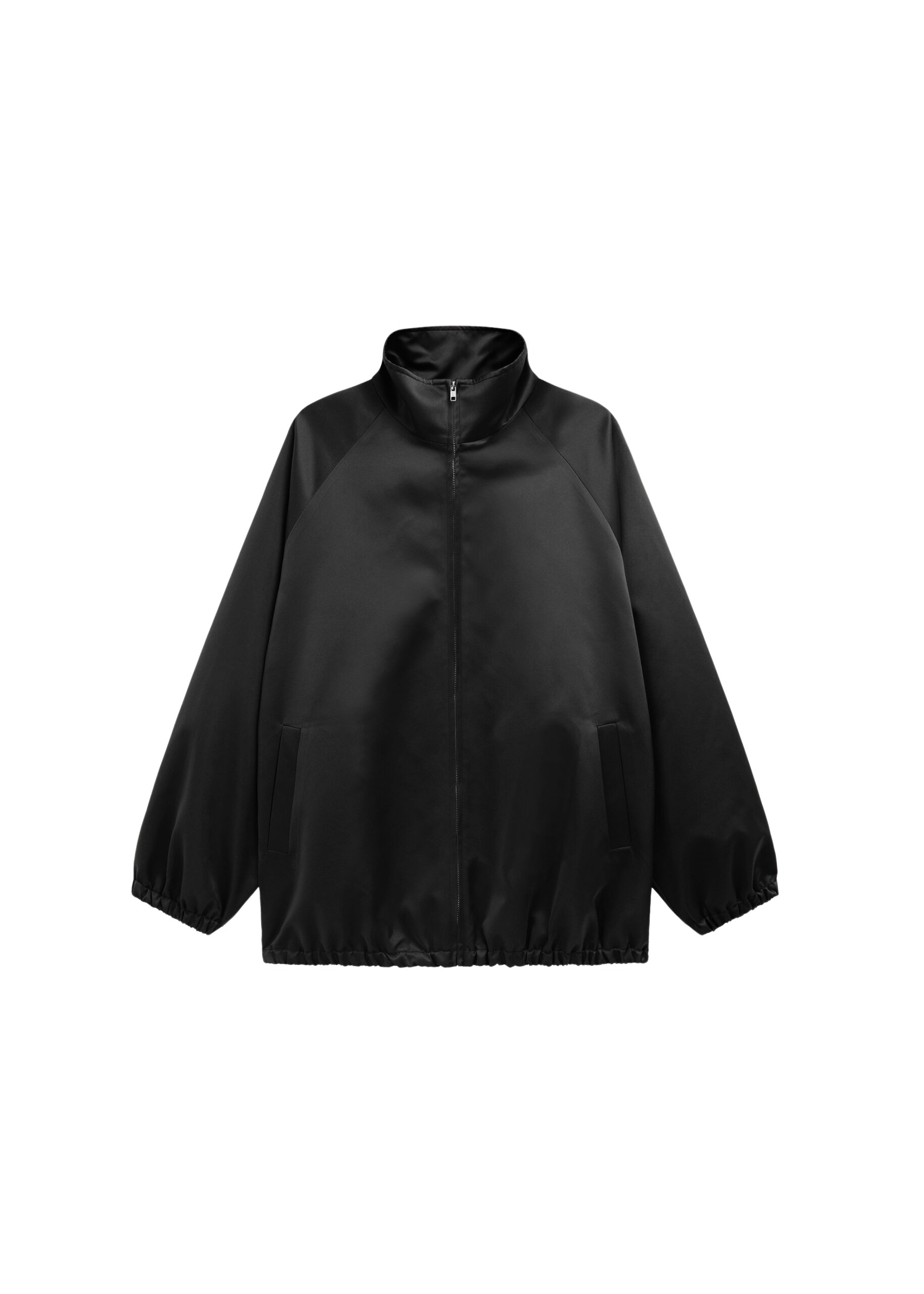 The Frankie Shop Baxter Satin Track Jacket – Black
