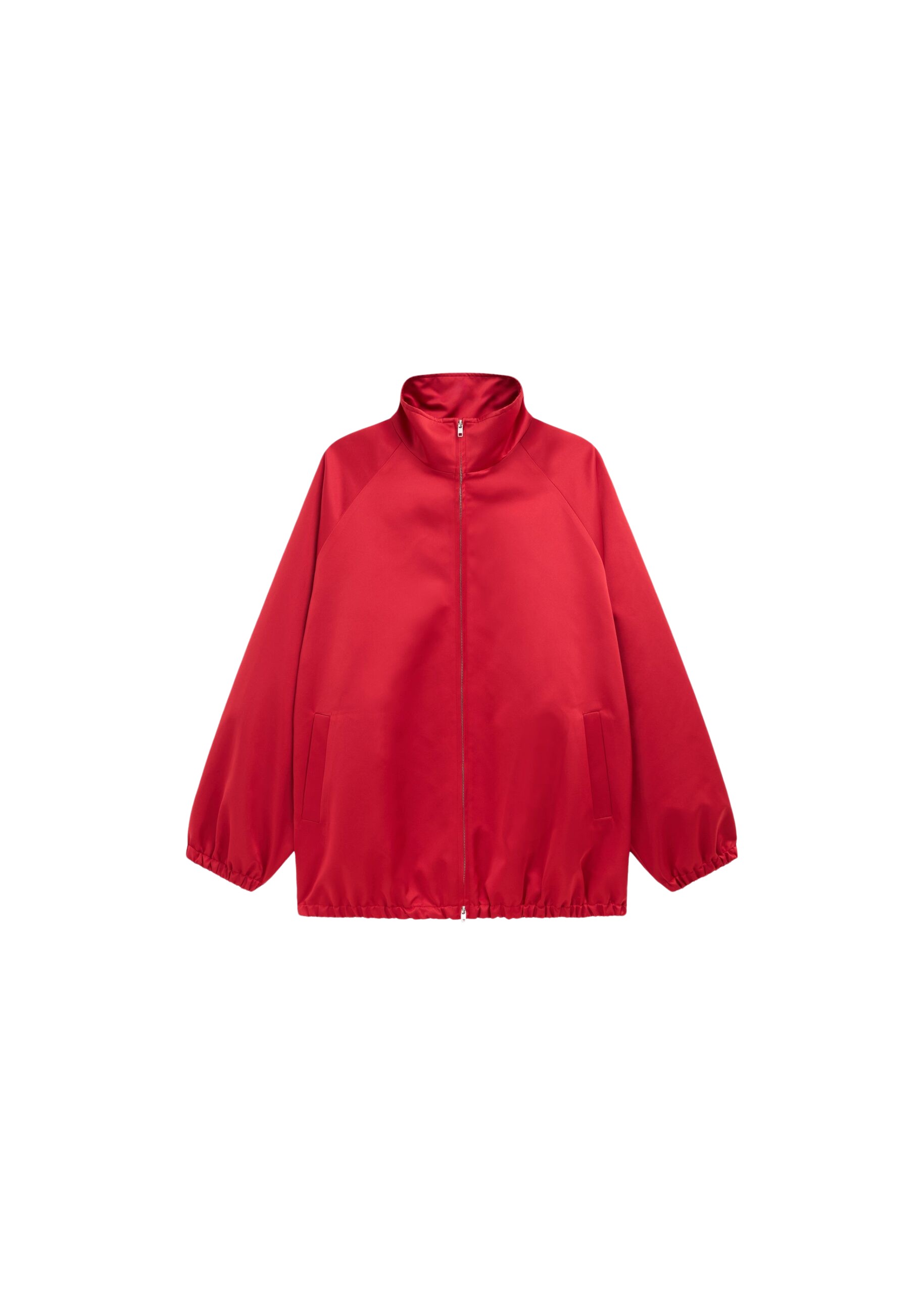 The Frankie Shop Baxter Satin Track Jacket – Red