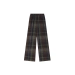 The Frankie Shop Baxter Sheer Fluid Track Pants - Navy Tartan - Oversized Minimalist Pants in Multicolour - Shop at Luxury Shoes 
