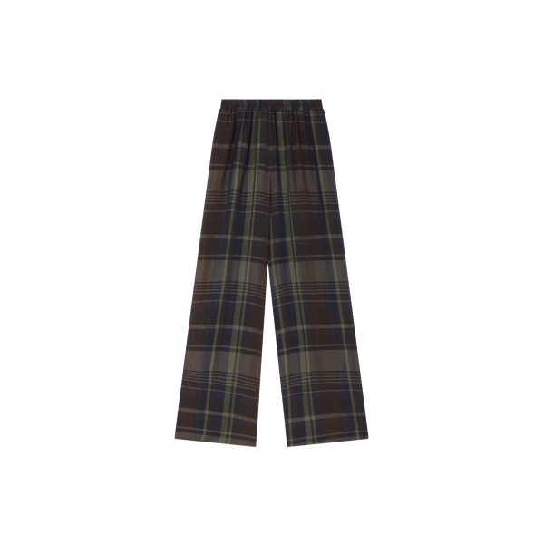 The Frankie Shop Baxter Sheer Fluid Track Pants - Navy Tartan - Oversized Minimalist Pants in Multicolour - Shop at Luxury Shoes 