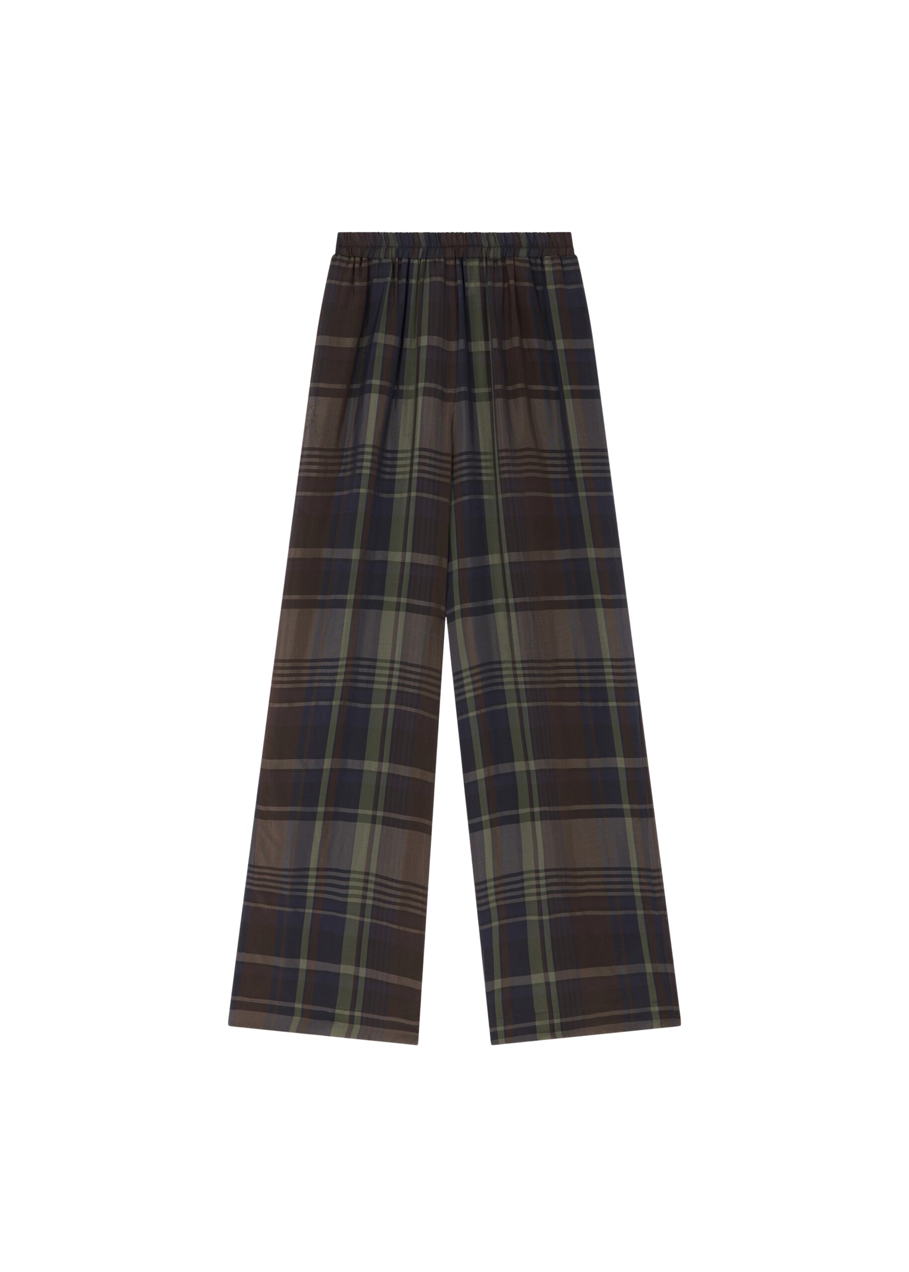 The Frankie Shop Baxter Sheer Fluid Track Pants – Navy Tartan