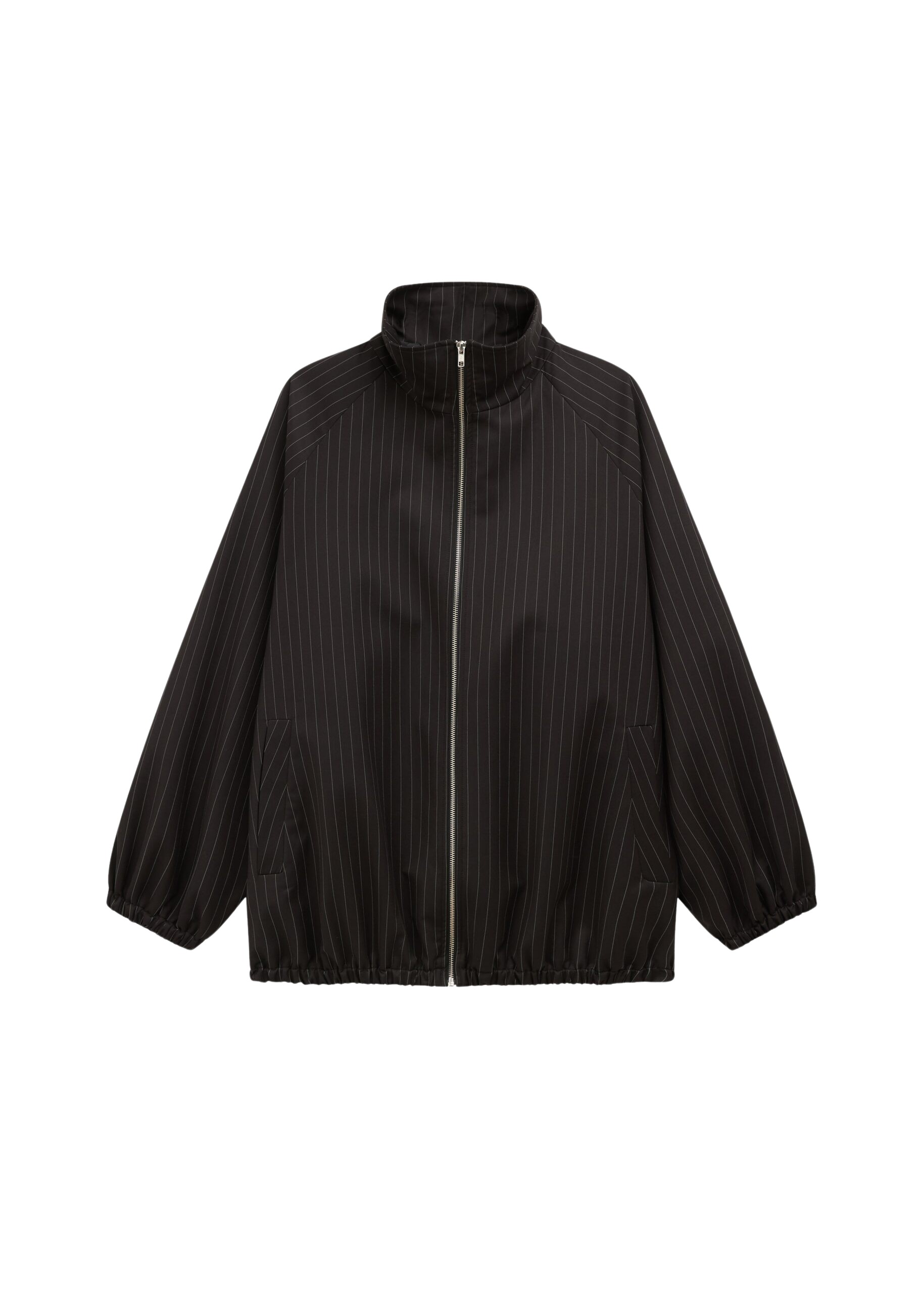 The Frankie Shop Baxter Track Jacket – Black/White Pinstripe