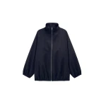 The Frankie Shop Baxter Track Jacket - Navy/White Pinstripe - Oversized Minimalist Jackets in Multicolour - Shop at Luxury Shoes 
