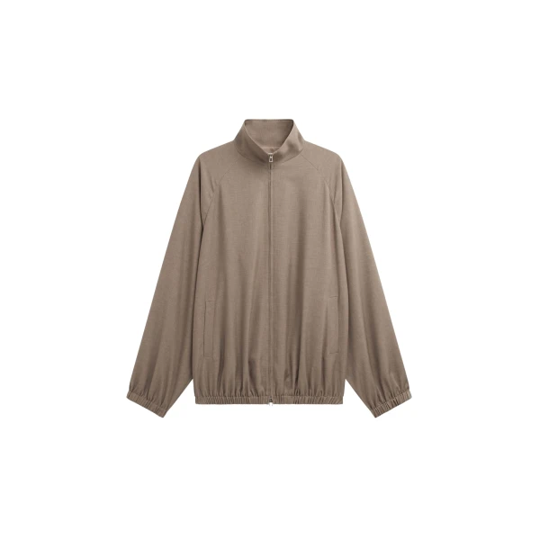 The Frankie Shop Baxter Track Jacket - Taupe - Oversized Minimalist Jackets in Beige - Shop at Luxury Shoes 