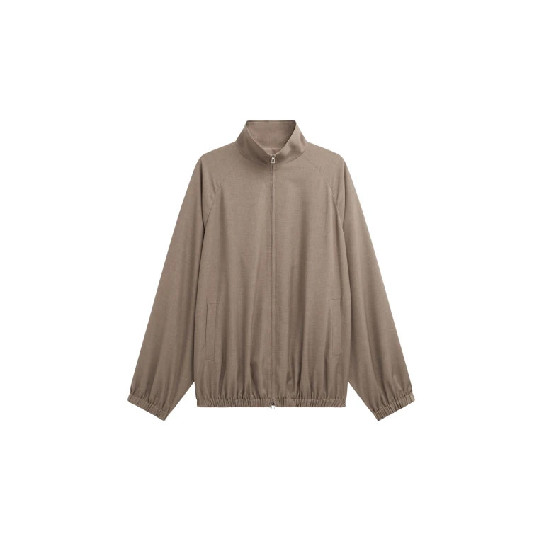 The Frankie Shop Baxter Track Jacket - Taupe - Oversized Minimalist Jackets in Beige - Shop at Luxury Shoes 