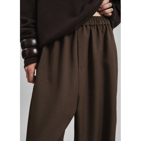 The Frankie Shop Baxter Track Pants - Dark Brown - Oversized Minimalist Pants in Beige - Shop at Luxury Shoes 