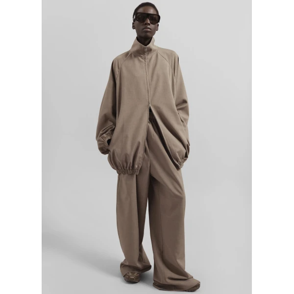 The Frankie Shop Baxter Track Pants - Taupe - Oversized Minimalist Pants in Beige - Shop at Luxury Shoes 