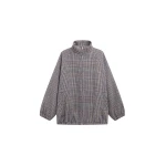 The Frankie Shop Baxter Wool Track Jacket - Beige Glen Plaid - Oversized Minimalist Jackets in Multicolour - Shop at Luxury Shoes 