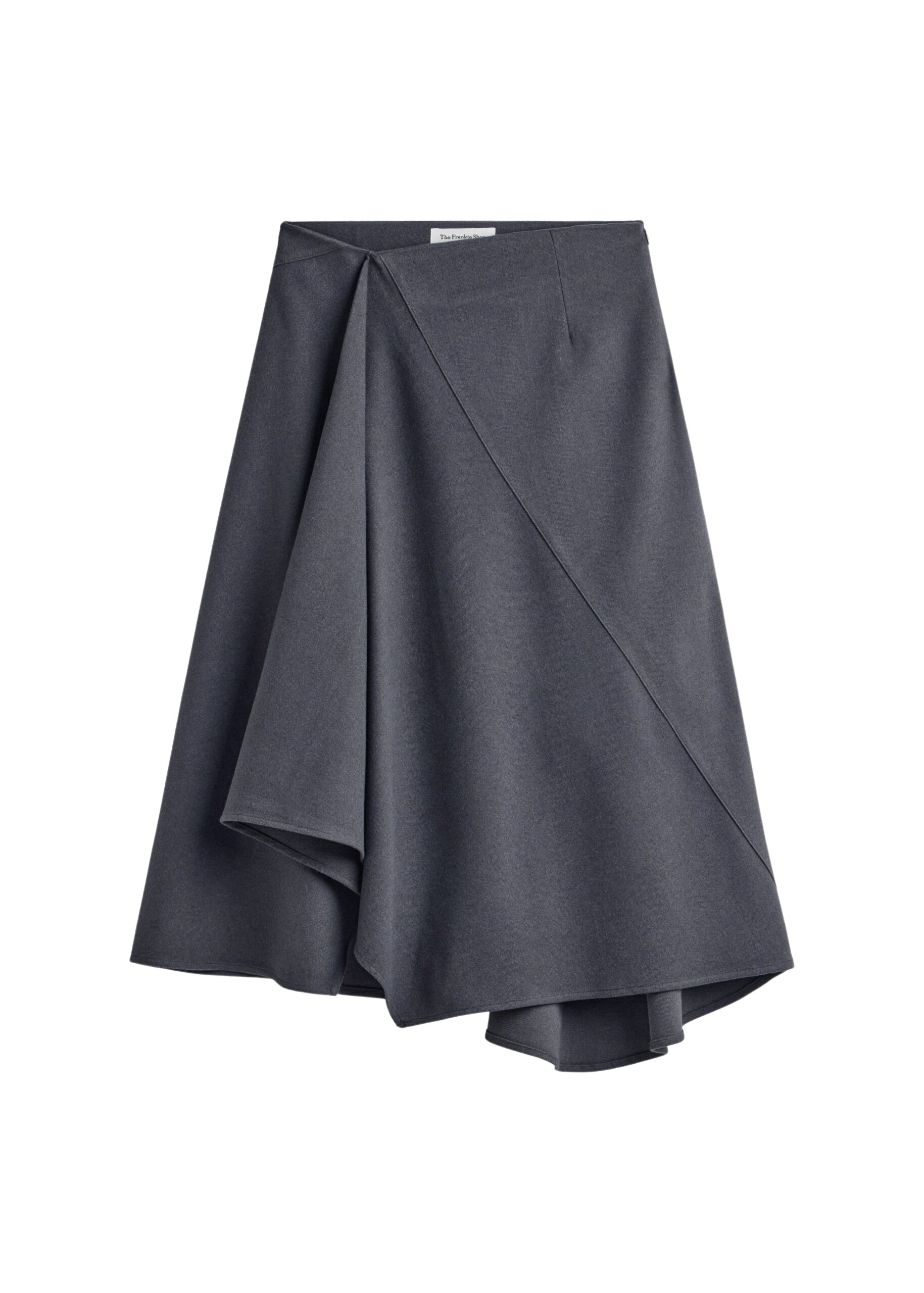 The Frankie Shop Bayel Flared Midi Skirt - Dark Grey - Oversized Minimalist Skirts in Grey - Shop at Luxury Shoes 