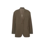 The Frankie Shop Bea Blazer - Chocolate - Oversized Minimalist Jackets in Beige - Shop at Luxury Shoes 