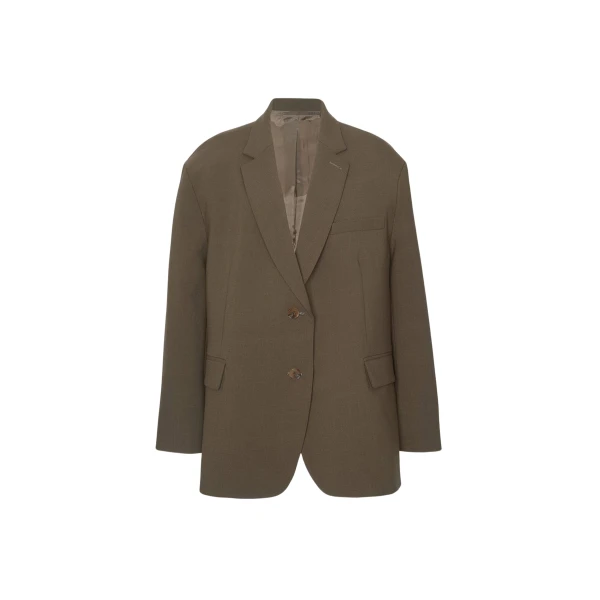 The Frankie Shop Bea Blazer - Chocolate - Oversized Minimalist Jackets in Beige - Shop at Luxury Shoes 