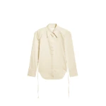 The Frankie Shop Bec Padded Shirt - Beige - Oversized Minimalist Tops in Beige - Shop at Luxury Shoes 
