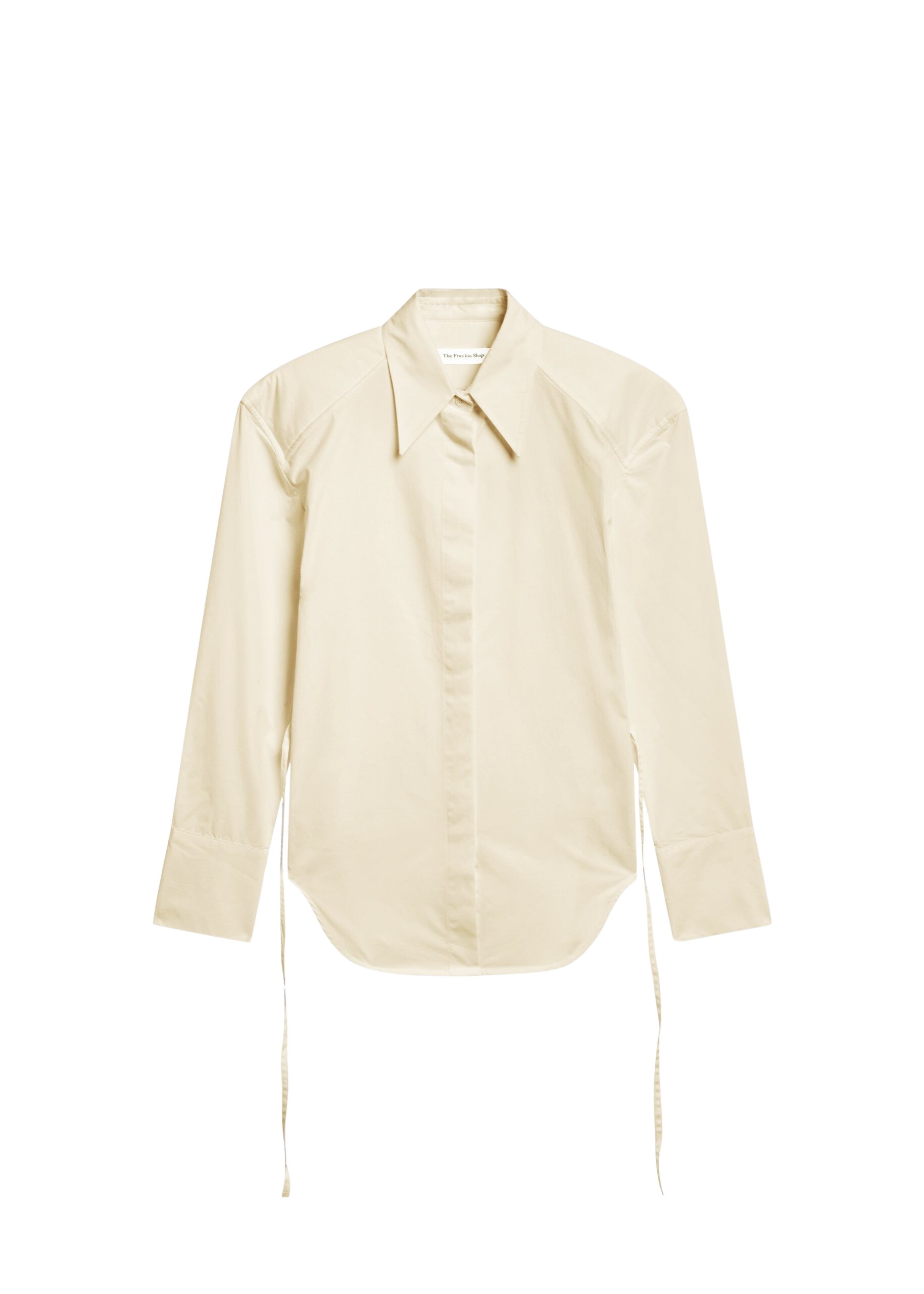 The Frankie Shop Bec Padded Shirt - Beige - Oversized Minimalist Tops in Beige - Shop at Luxury Shoes 