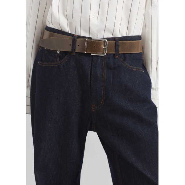 The Frankie Shop Belden Straight Leg Jeans - Dark Wash - Oversized Minimalist Pants in Grey - Shop at Luxury Shoes 