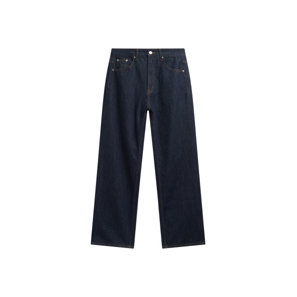 The Frankie Shop Belden Straight Leg Jeans - Dark Wash - Oversized Minimalist Pants in Grey - Shop at Luxury Shoes 