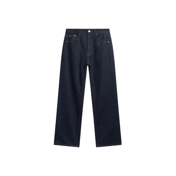 The Frankie Shop Belden Straight Leg Jeans - Dark Wash - Oversized Minimalist Pants in Grey - Shop at Luxury Shoes 
