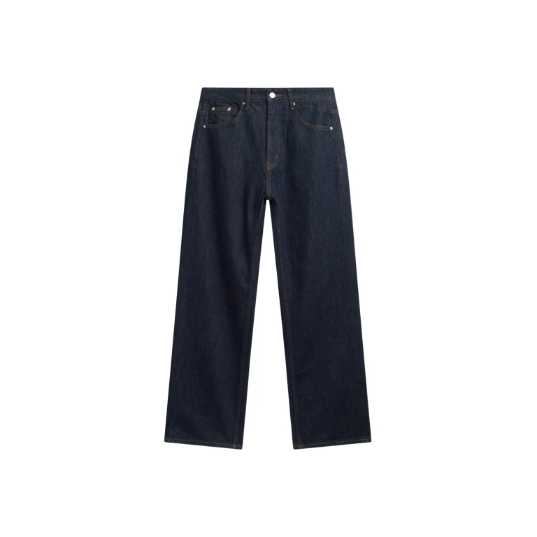 The Frankie Shop Belden Straight Leg Jeans - Dark Wash - Oversized Minimalist Pants in Grey - Shop at Luxury Shoes 