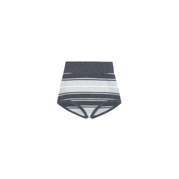 The Frankie Shop Belize Knit Hot Pants - Grey Stripe - Oversized Minimalist Shorts in Multicolour - Shop at Luxury Shoes 