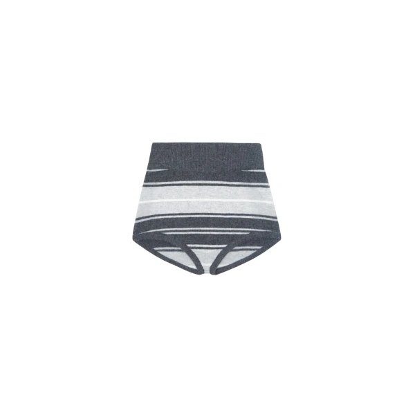 The Frankie Shop Belize Knit Hot Pants - Grey Stripe - Oversized Minimalist Shorts in Multicolour - Shop at Luxury Shoes 