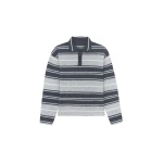 The Frankie Shop Belize Knit Polo Sweater - Grey Stripe - Oversized Minimalist Knitwear in Multicolour - Shop at Luxury Shoes 