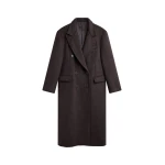 The Frankie Shop Bellace Wool Coat - Brown - Oversized Minimalist Coats in Beige - Shop at Luxury Shoes 