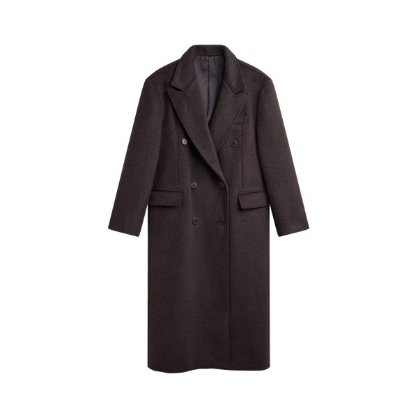 The Frankie Shop Bellace Wool Coat - Brown - Oversized Minimalist Coats in Beige - Shop at Luxury Shoes 