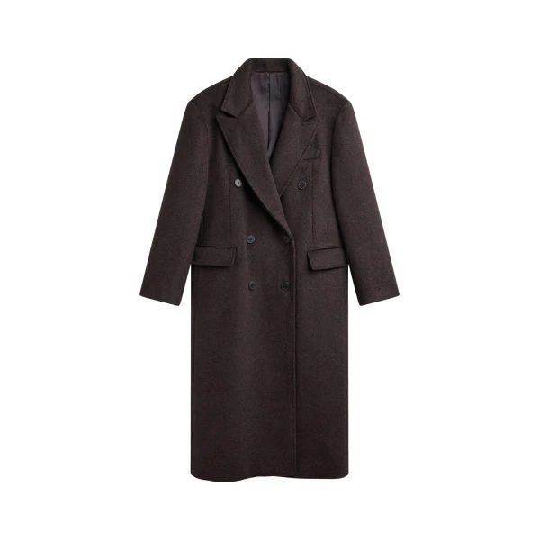The Frankie Shop Bellace Wool Coat - Brown - Oversized Minimalist Coats in Beige - Shop at Luxury Shoes 