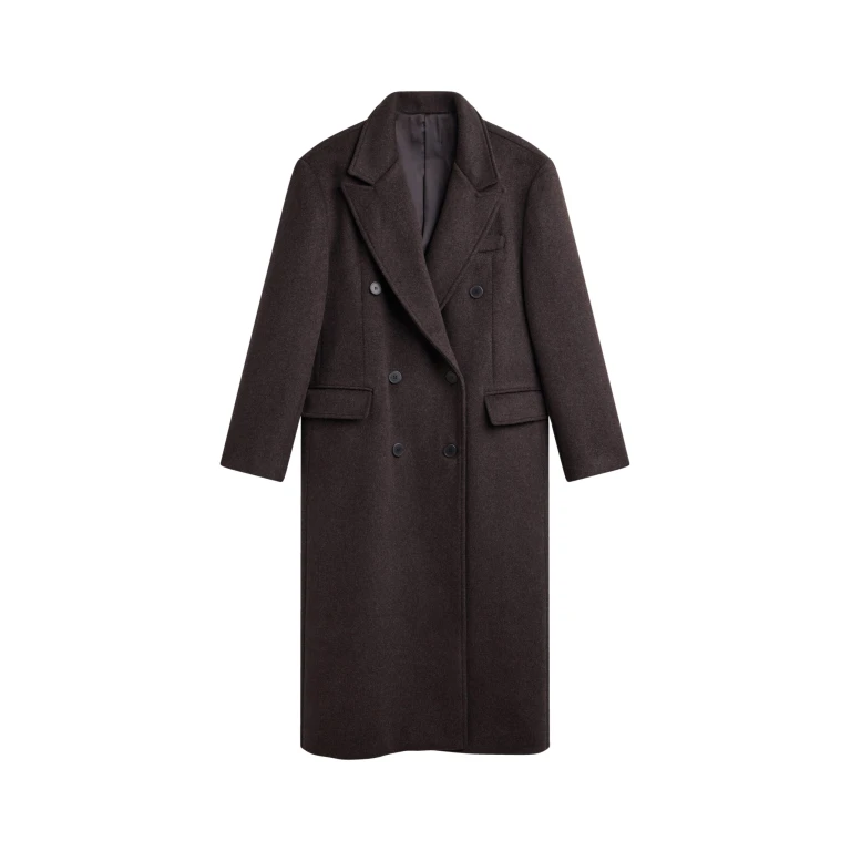 The Frankie Shop Bellace Wool Coat - Brown - Oversized Minimalist Coats in Beige - Shop at Luxury Shoes 