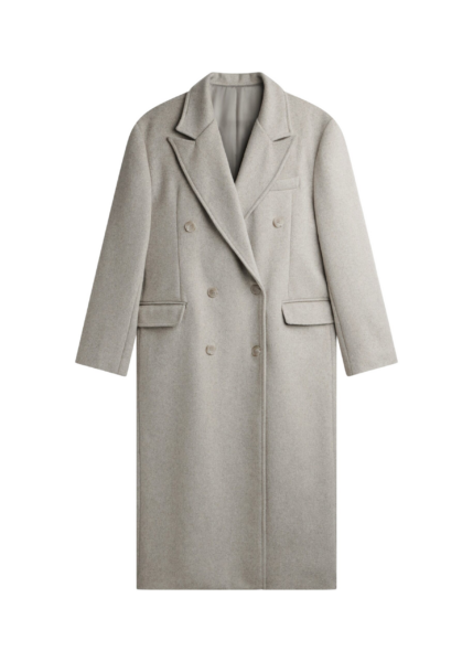The Frankie Shop Bellace Wool Coat - Taupe - Oversized Minimalist Coats in Beige - Shop at Luxury Shoes 