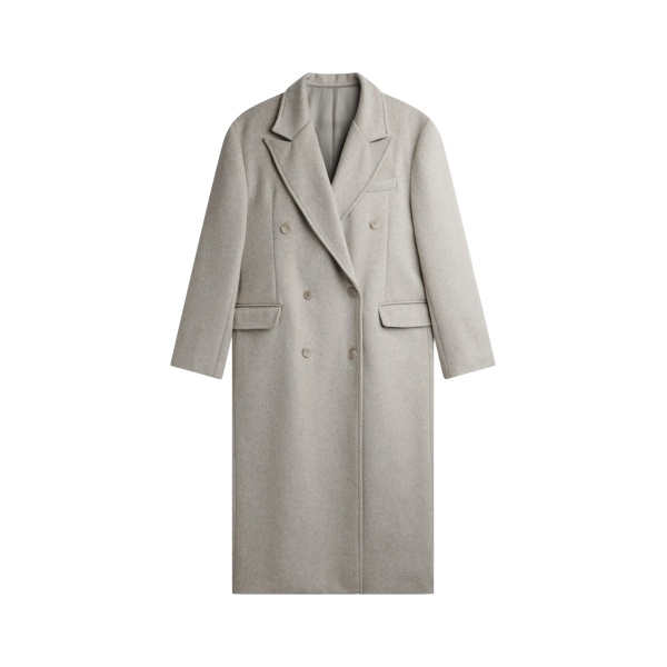 The Frankie Shop Bellace Wool Coat - Taupe - Oversized Minimalist Coats in Beige - Shop at Luxury Shoes 