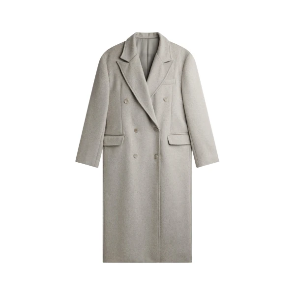 The Frankie Shop Bellace Wool Coat - Taupe - Oversized Minimalist Coats in Beige - Shop at Luxury Shoes 
