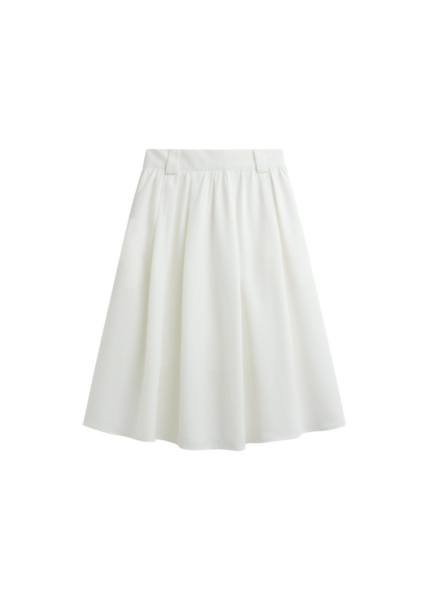 The Frankie Shop Bellona Flared Midi Skirt - White - Oversized Minimalist Skirts in White - Shop at Luxury Shoes 