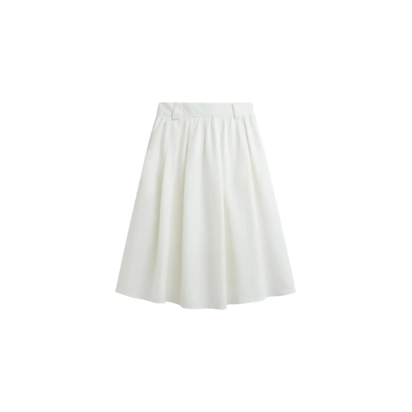 The Frankie Shop Bellona Flared Midi Skirt - White - Oversized Minimalist Skirts in White - Shop at Luxury Shoes 