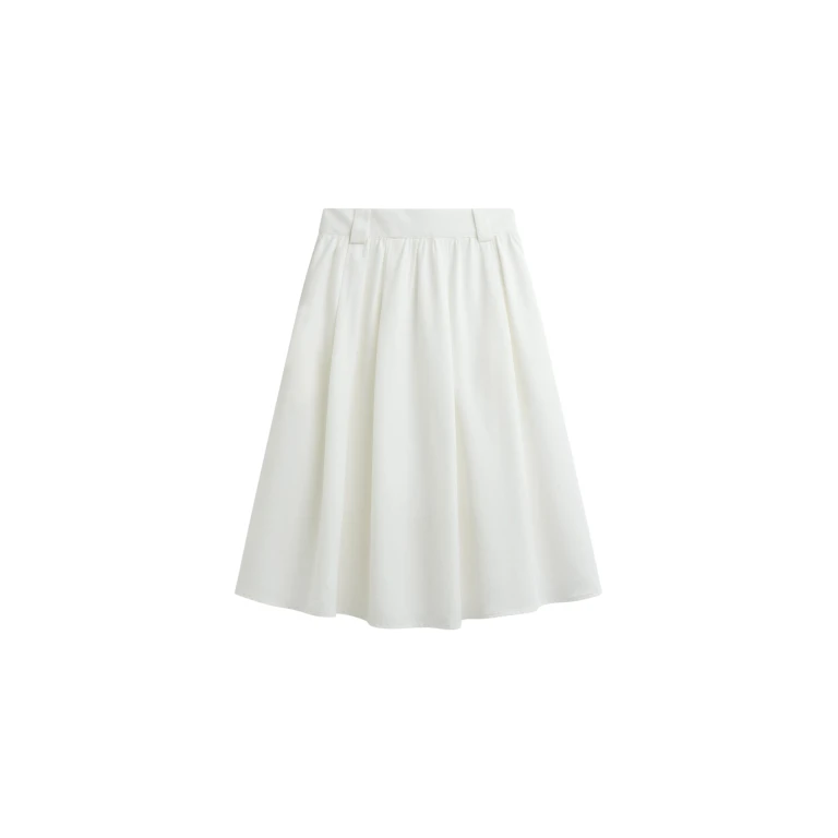 The Frankie Shop Bellona Flared Midi Skirt - White - Oversized Minimalist Skirts in White - Shop at Luxury Shoes 